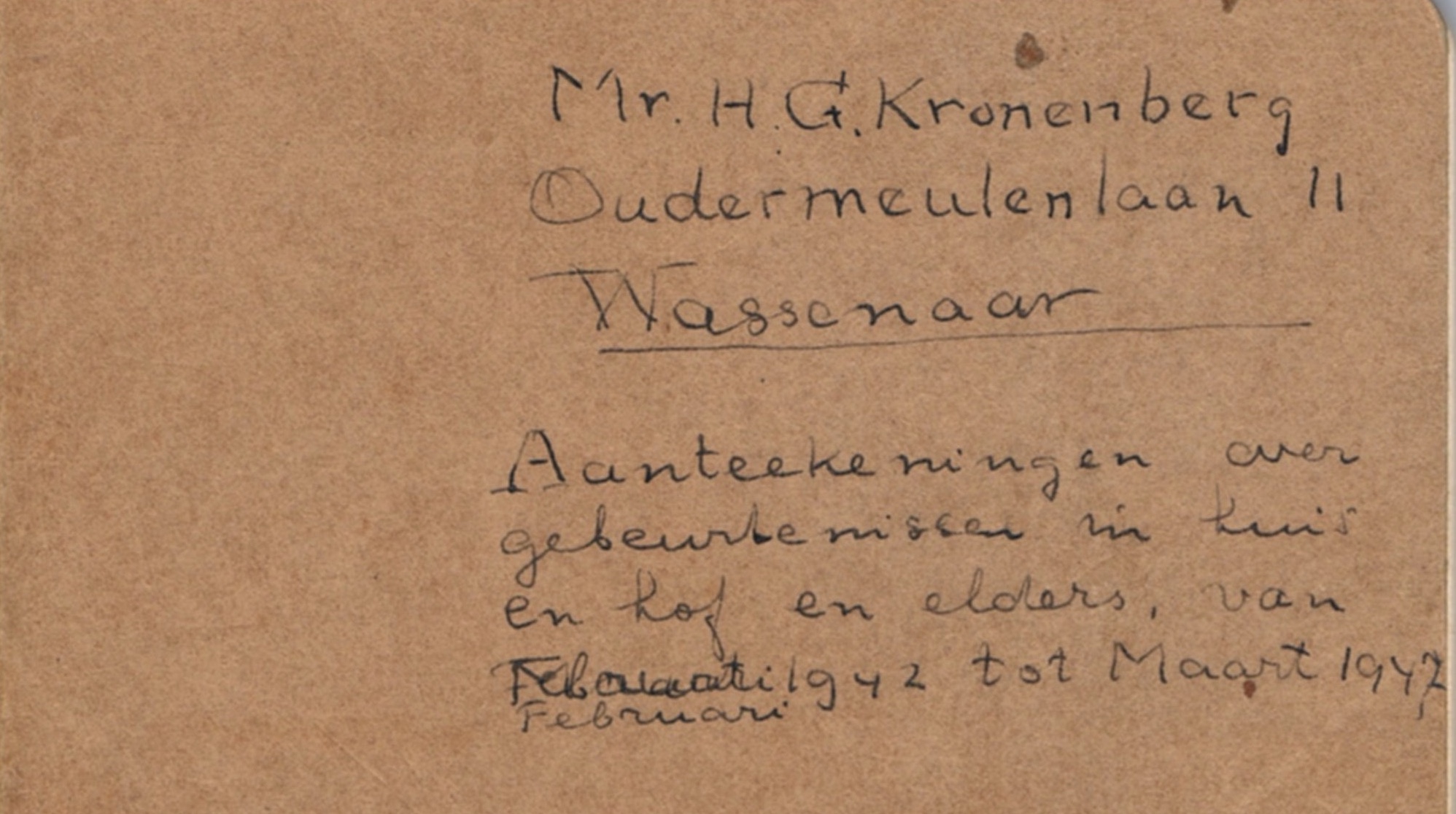 Beschermd: Dagboek Mr Henk G. Kronenberg (1942-1947)